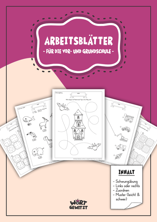 Arbeitsblätter für Grund- und Vorschule (Digitaler Download)