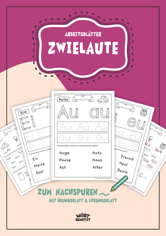 Arbeitsblätter Zwielaute (Digitaler Download)