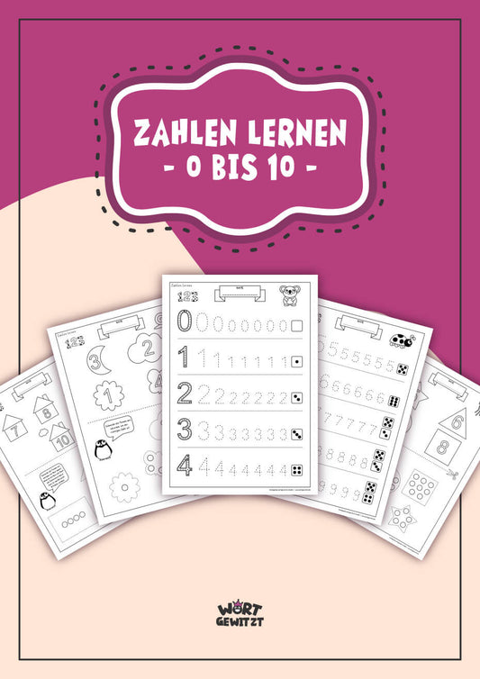 Arbeitsblätter Zahlen lernen 0 bis 10 (Digitaler Download)